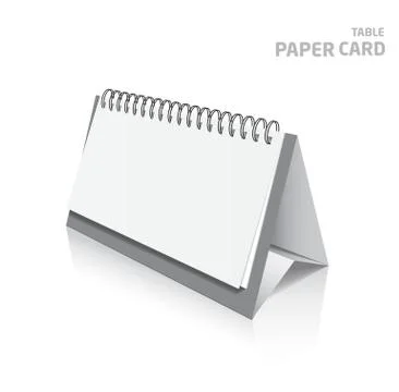 3d table paper card isolated on a white background. Stock Illustration