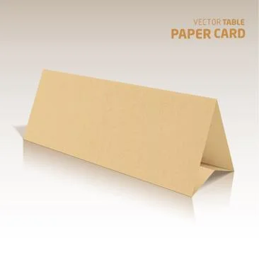 3d table papercraft card isolated on a grey background. Stock Illustration
