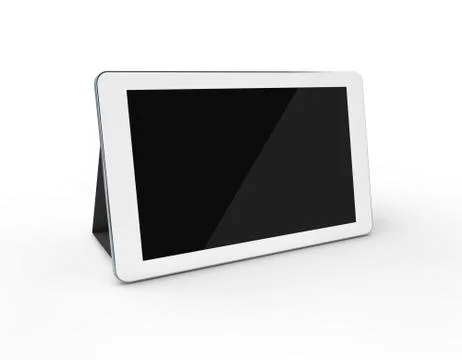 3d Tablet with Black screen on the white background Stock Illustration