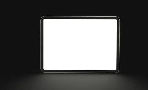 3d of a Tablet with a blank screen with copy space on a black background Stock Illustration