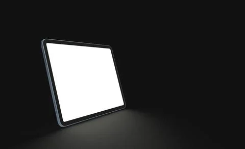 3d of a Tablet with a blank screen with copy space on a black background Stock Illustration
