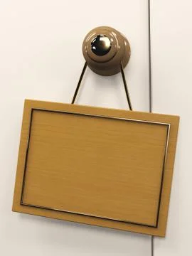 3d tablet, hanging on the door handle Illustrazione stock