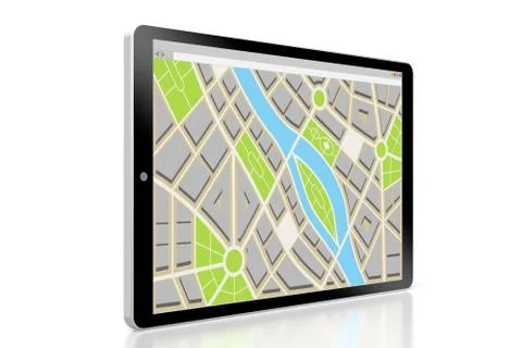 3D tablet, map concept Stock Illustration