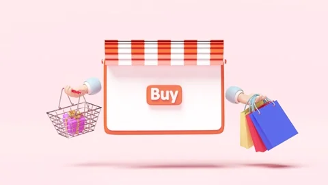 3d tablet or mobile phone, smartphone with store front, hand holding colorf.. Stock Footage 277580971