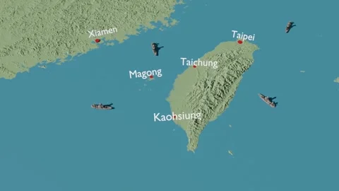 3D Taiwan map Vídeos de archivo 331606453