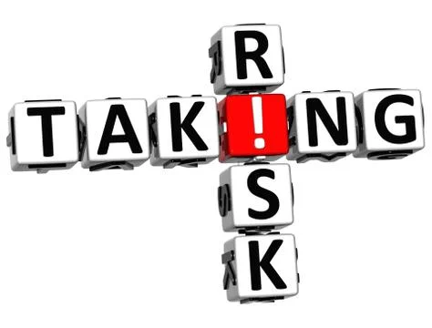 3d taking risk crossword Stock Illustration