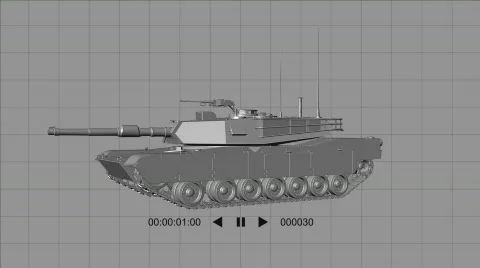 3D Tank Object (HD1080) Stock-Footage 485286