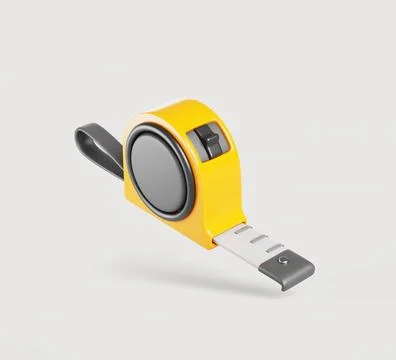 3d tape measure icon render. Construction tool for measuring length or distance Stock-Illustration