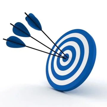 3d target and arrows, isolated on white Stock Illustration