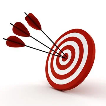3d target and arrows, isolated on white Stock Illustration