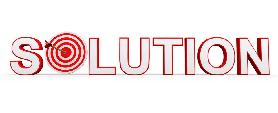 3D target arrow and solution text Stock Illustration