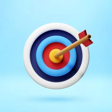 3d target with arrow in center. Stockillustratie