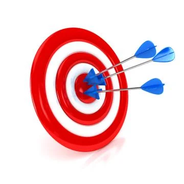 3d target with arrows over white background Stock Illustration