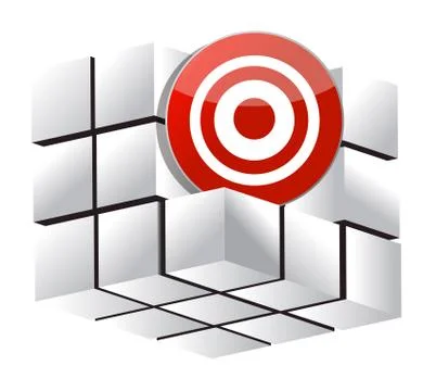 3d target cube Stock Illustration