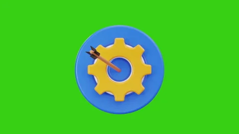 3D Target Goal Setting Icon Animation | Color Key Effect Stock Footage 311601647