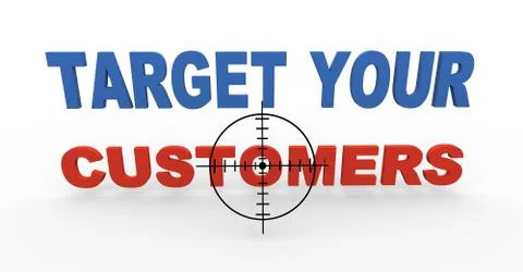 3d target reticule over customer Stock Illustration