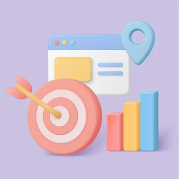 3D Targeting and Analytics Vector Concept Stock Illustration