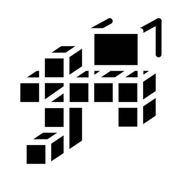 3d tasks glyph icon vector illustration black 스톡 일러스트