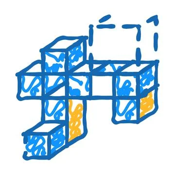 3d tasks icon doodle illustration Stock Illustration