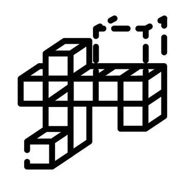 3d tasks line icon vector illustration black Stock Illustration