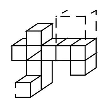 3d tasks line icon vector illustration black イラスト素材