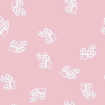 3d tasks line vector seamless pattern black 库存插图