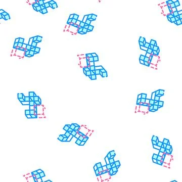 3d tasks vector seamless pattern color Stock Illustration