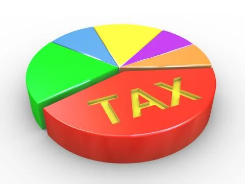 3d tax pie chart Stock Illustration