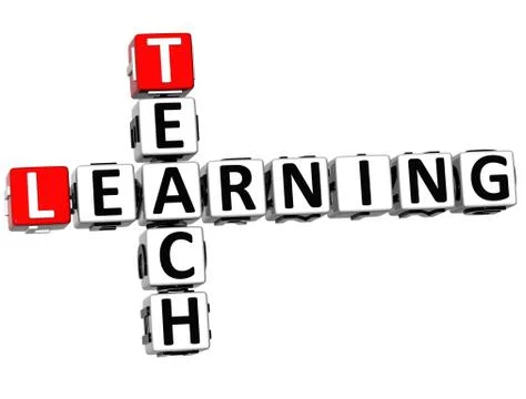 3d teach learning crossword Illustrazione stock