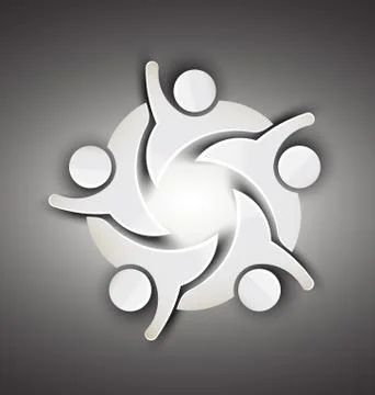 3D Teamwork logo Stock Illustration