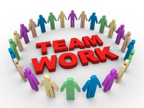 3d teamwork word Stock Illustration