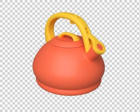 3d teapot isolated on white background. 3d rendering Stock Illustration