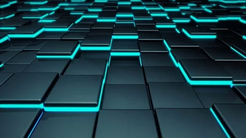 3d tech glowing tiles background looping animation Stock Footage 75024028
