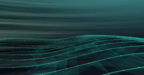3D tech waves, motion of dots and lines network connection structure Stock-Footage 160842267
