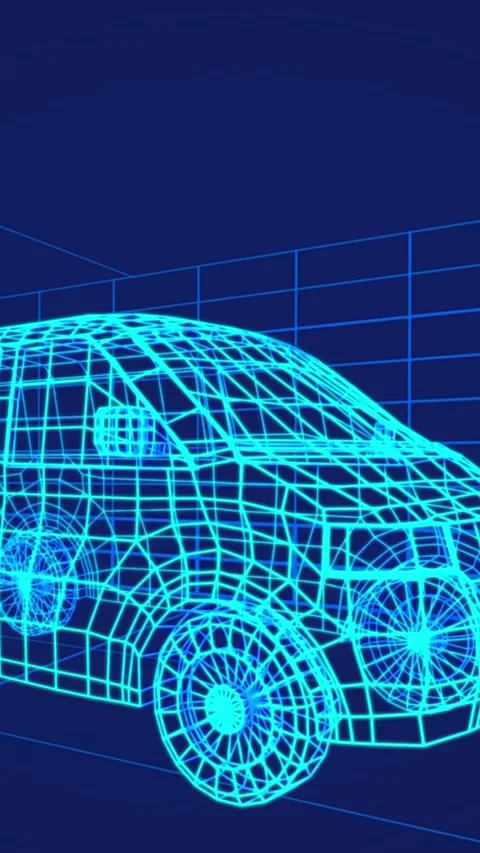 3d technical drawing of car 4k Stock Footage 342593942