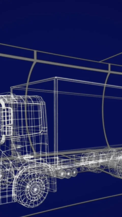 3d technical drawing of car 4k Stock Footage 342675915