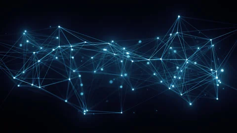 3d technological hologram, abstract plexus structure, connection concept Stock Footage 142143587