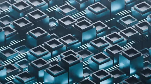 3D Technology background with connection lines. Data blockchain technology Stock Footage 282669626