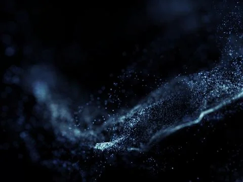 3D technology digital wave particle background Stock Photos