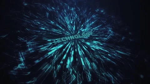  3D Technology Text on Abstract Blue Background Stock Footage 168009979