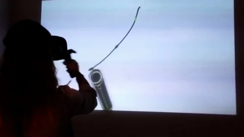 3d technology, virtual reality, entertainment, cyberspace and people concept. Stock Footage 70465498