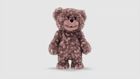 3d Teddy Bear Dancing Loop on Alpha Channel Stock Footage 146264261