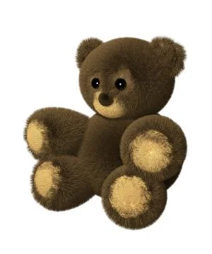 3d teddy bear, isolated white background, 3d image Иллюстрация