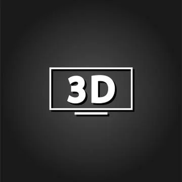3D Television icon flat Stock Illustration