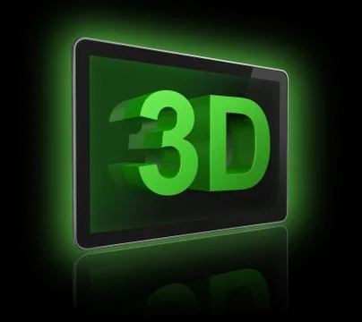 3d television screen with 3d text Stock Illustration