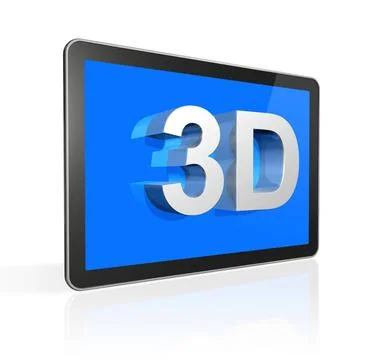 3D television screen with 3D text three dimensional television screen with... Stock Photos