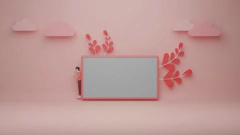 3d template with blank white space for text and green screen. 2 in 1 pack Stock Footage 131837886