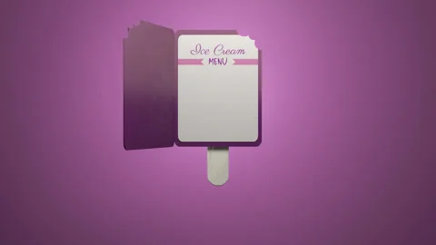 3d template ice cream menu with simple rotation and scale animation background Stockbeeldmateriaal 255103962