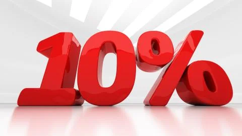 3d ten percent Illustrazione stock