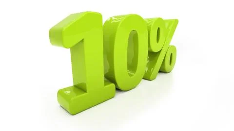 3d ten percent isolated Stock Illustration